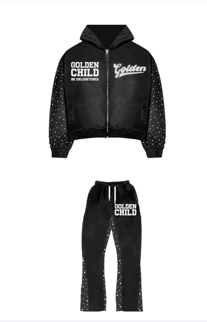 Golden Child Rhinestone Tracksuit